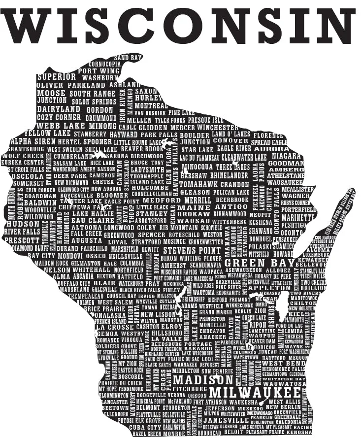 Hometown Wisconsin Hooded Sweatshirt-Red