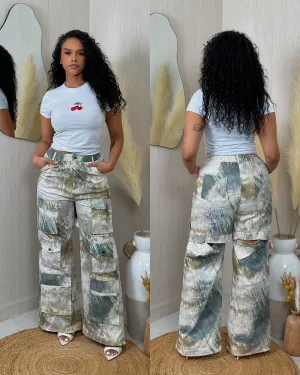 HP2122PP- HW PRINTED CARGO DRAWSTRING PANTS