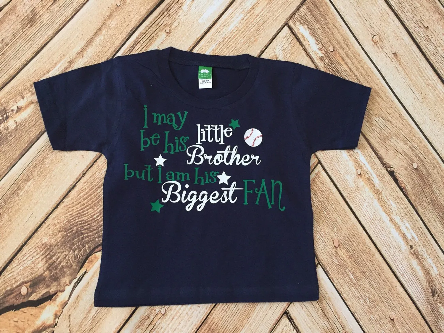 I May Be His Little Brother but I'm His Biggest Fan Baseball Tee