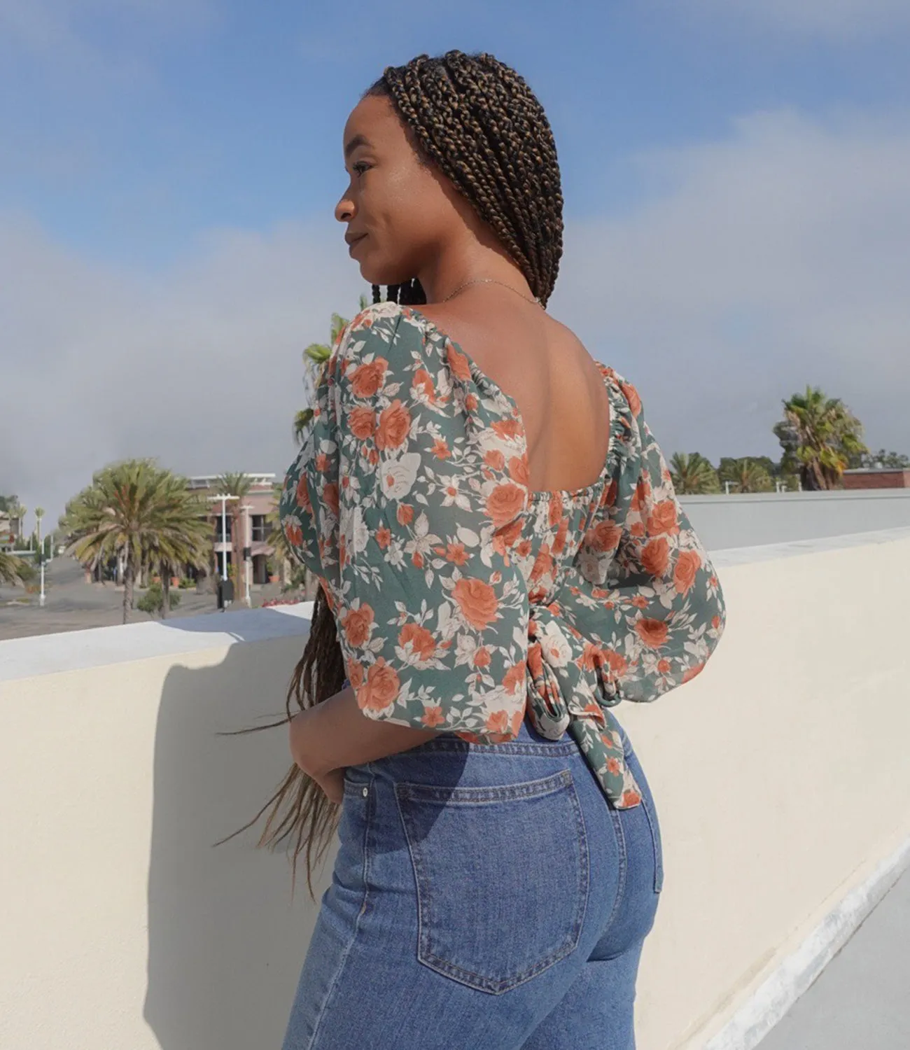 Isabella Dressy Crop Top(Green)