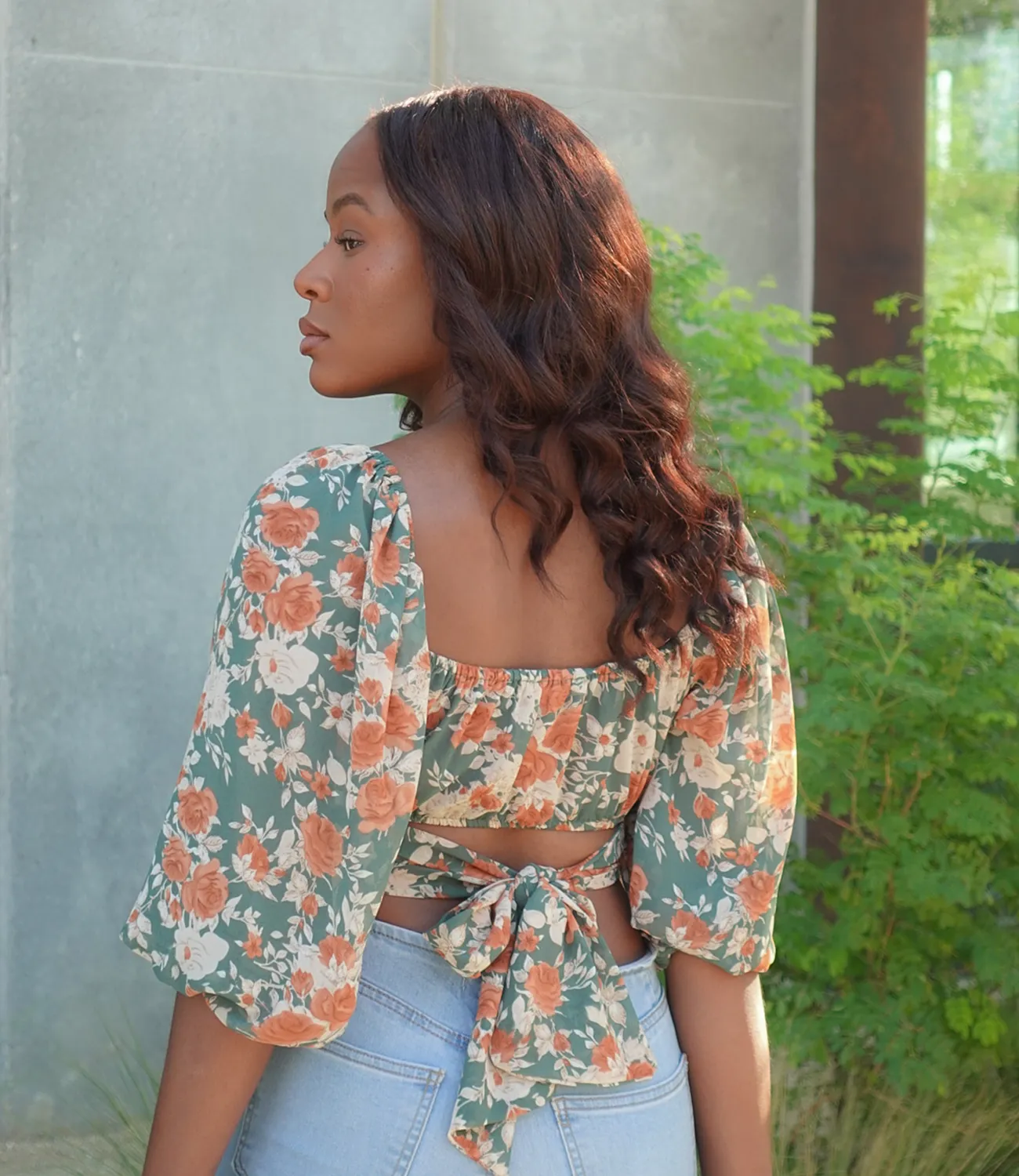 Isabella Dressy Crop Top(Green)