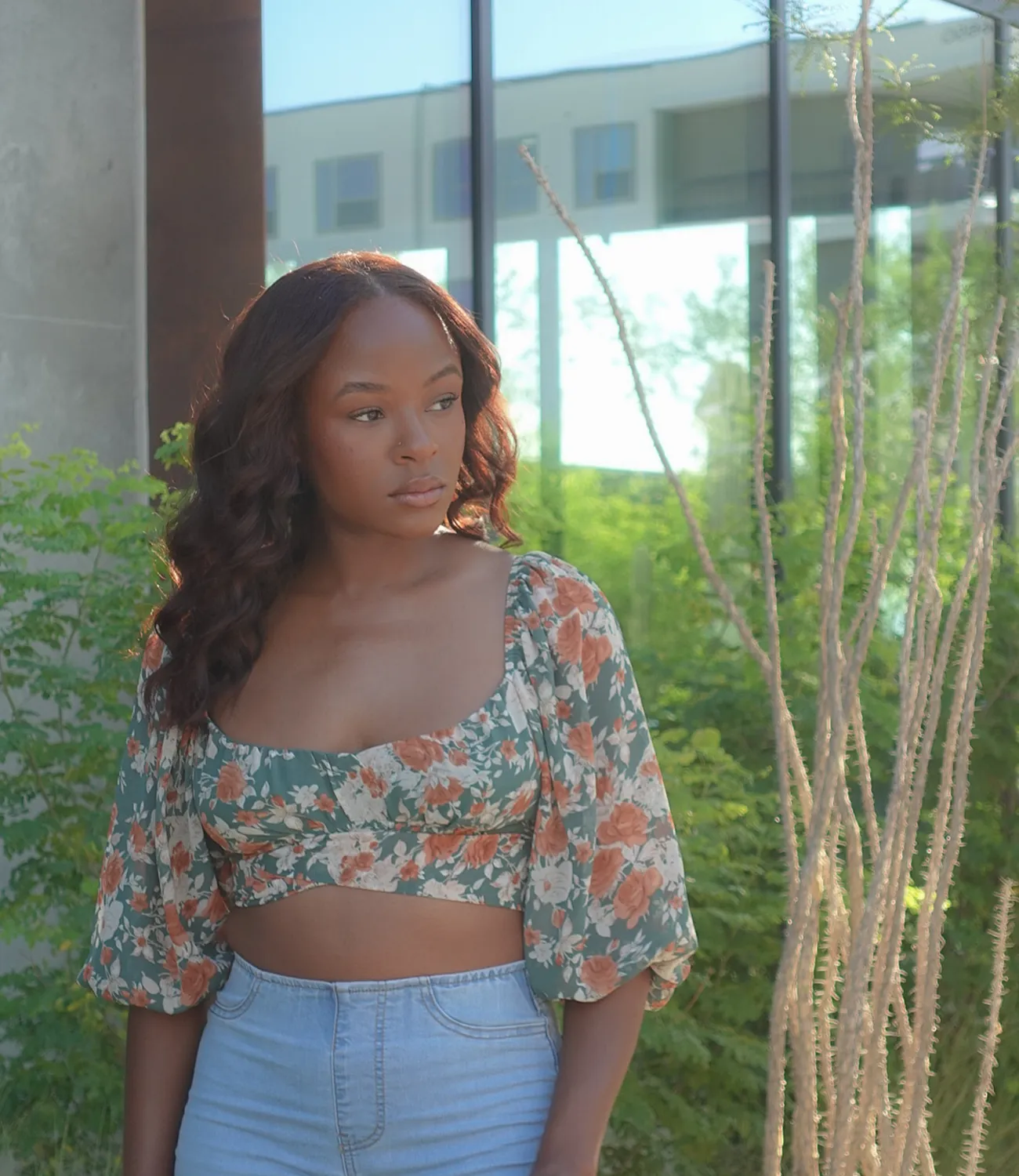 Isabella Dressy Crop Top(Green)