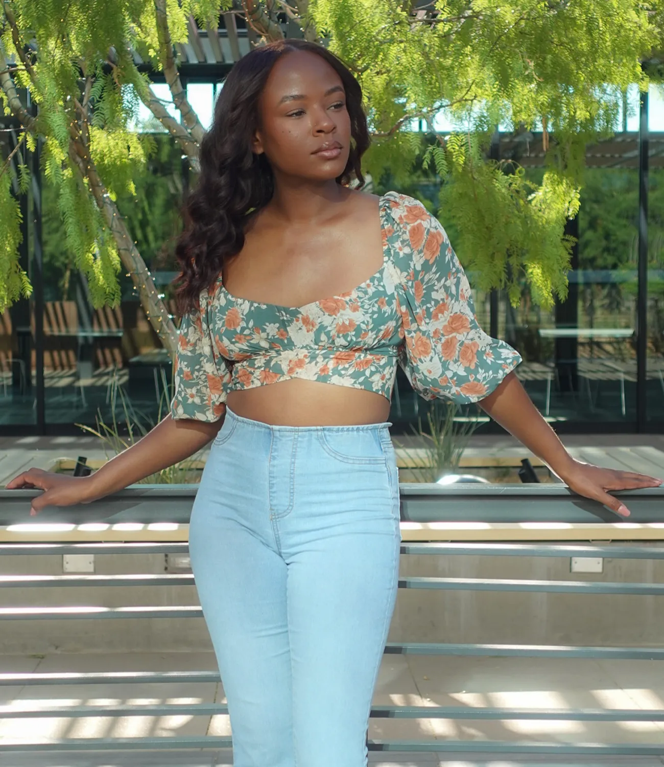 Isabella Dressy Crop Top(Green)
