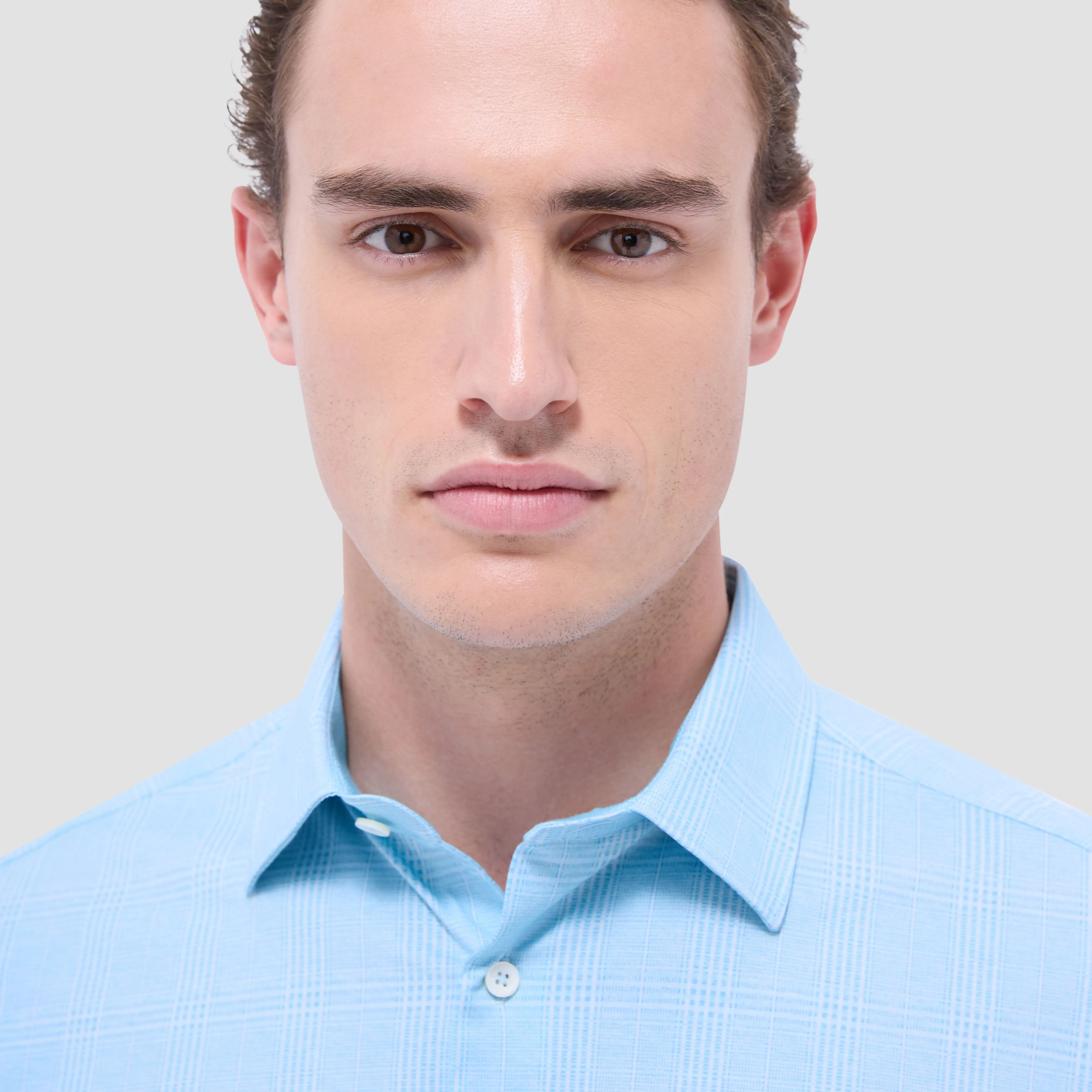 Jimmy Double-Sided Glen Plaid & Herringbone OoohCotton Shirt