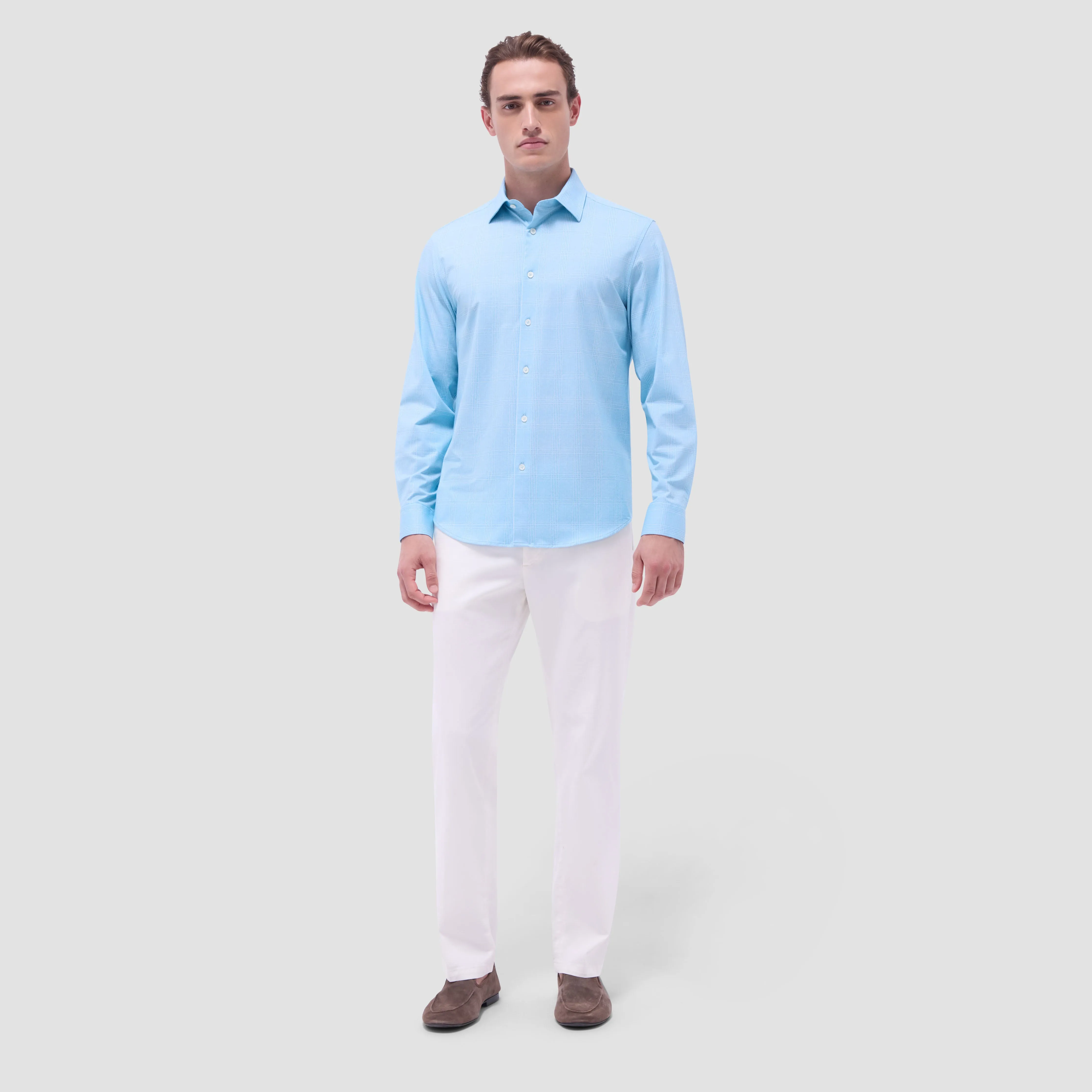Jimmy Double-Sided Glen Plaid & Herringbone OoohCotton Shirt