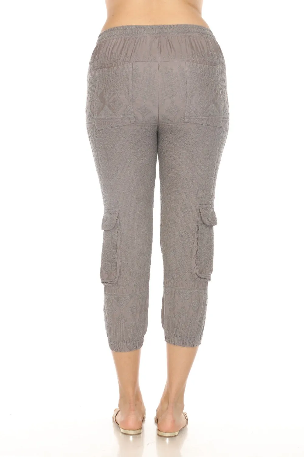 Johnny Was Pete & Greta Grey Cropped Cargo Jogger Pants P66019-O