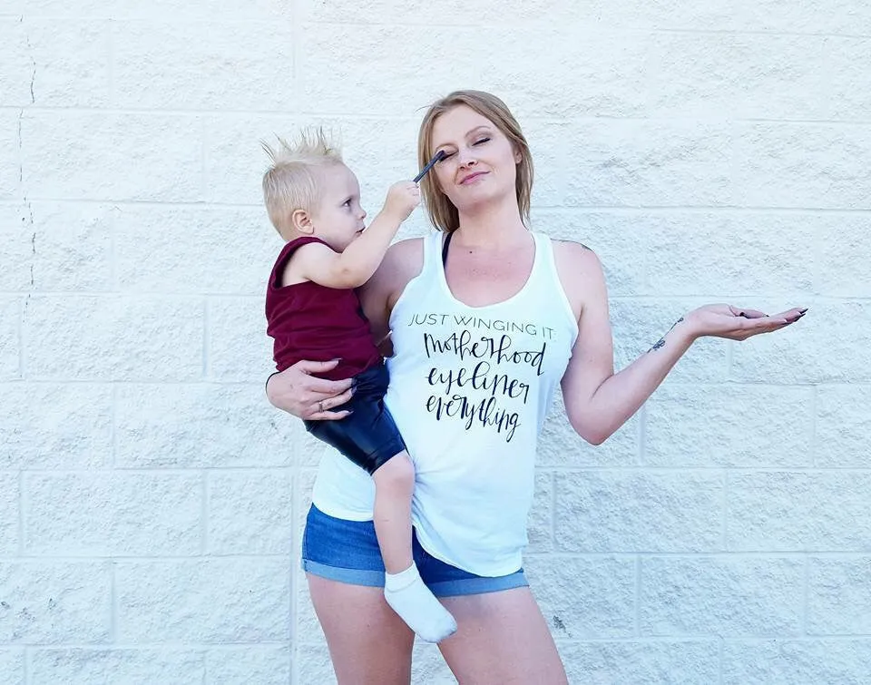 Just Winging It Motherhood Tee or Tank
