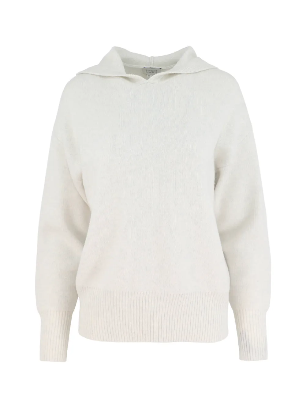 Kinross Doubleknit Pullover Cashmere Hoodie in Whisper