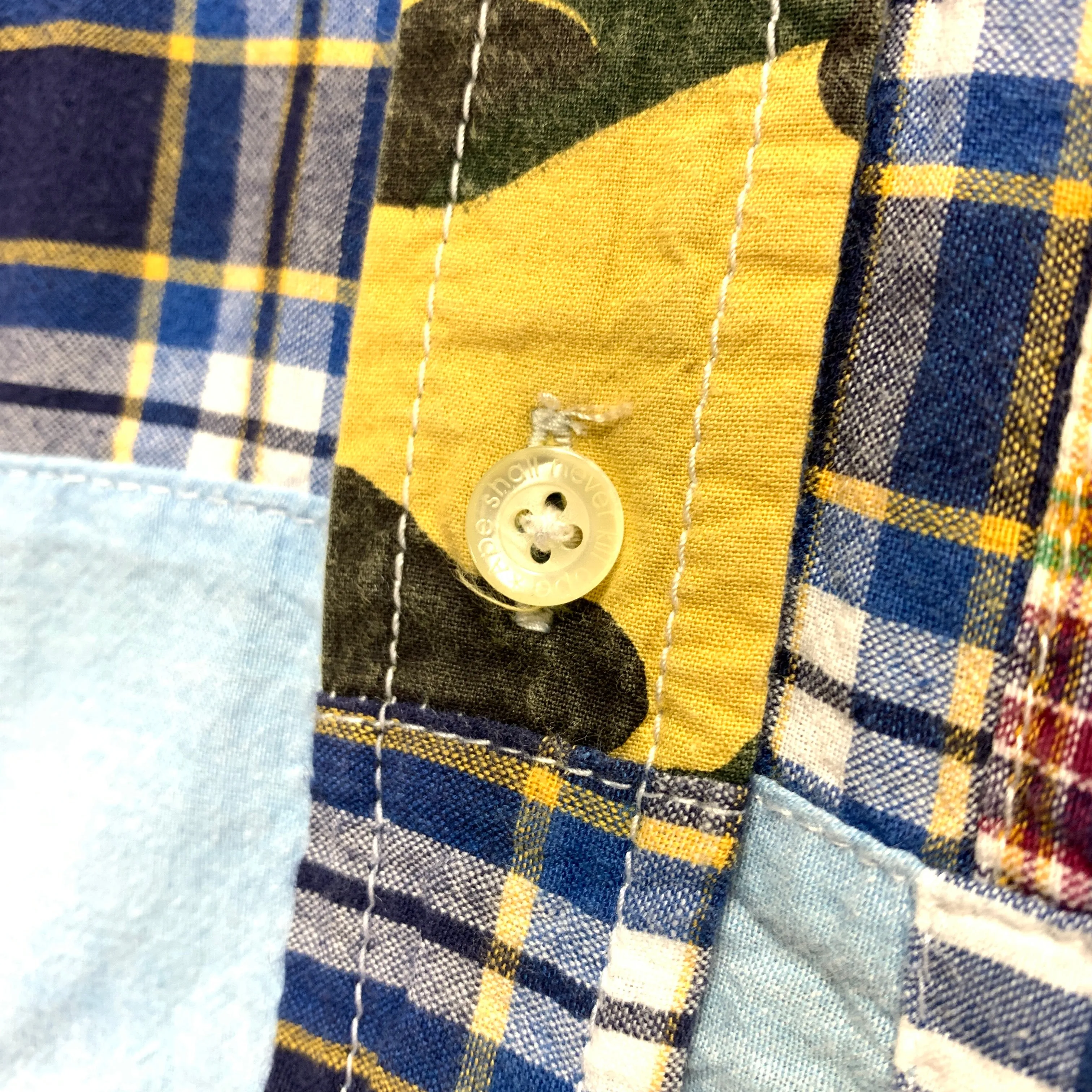 [L] A Bathing Ape Bape Patchwork Plaid L/S Shirt