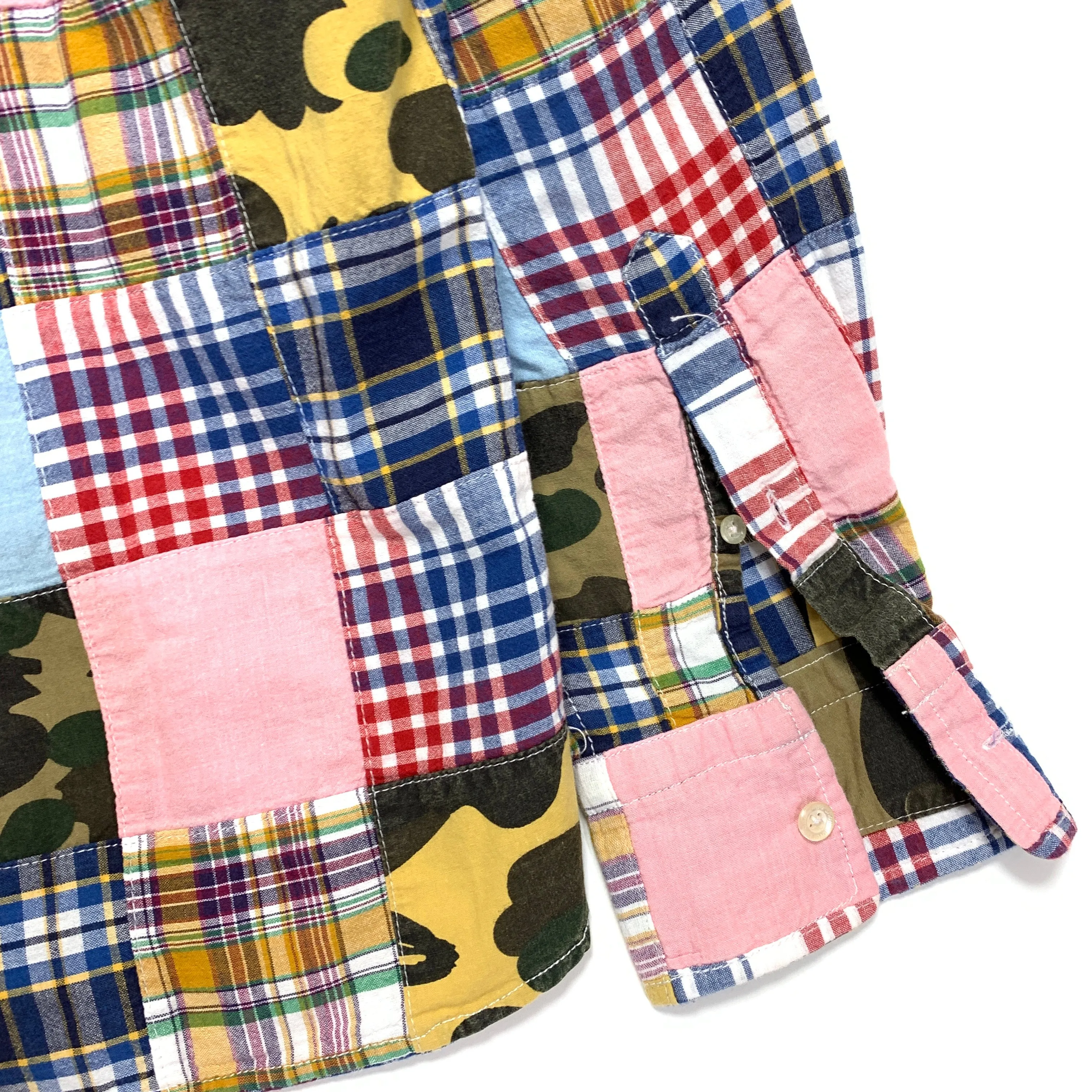 [L] A Bathing Ape Bape Patchwork Plaid L/S Shirt