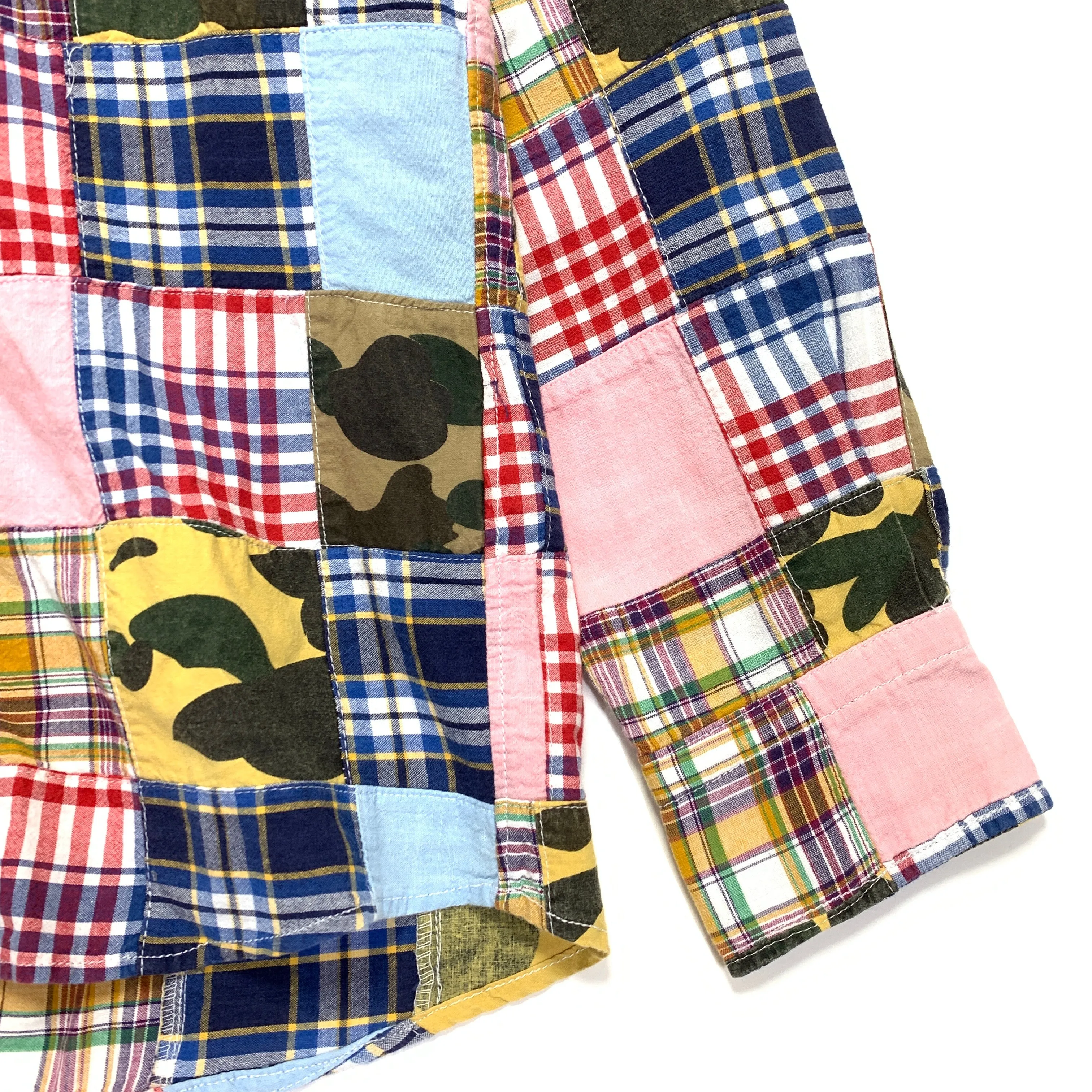 [L] A Bathing Ape Bape Patchwork Plaid L/S Shirt