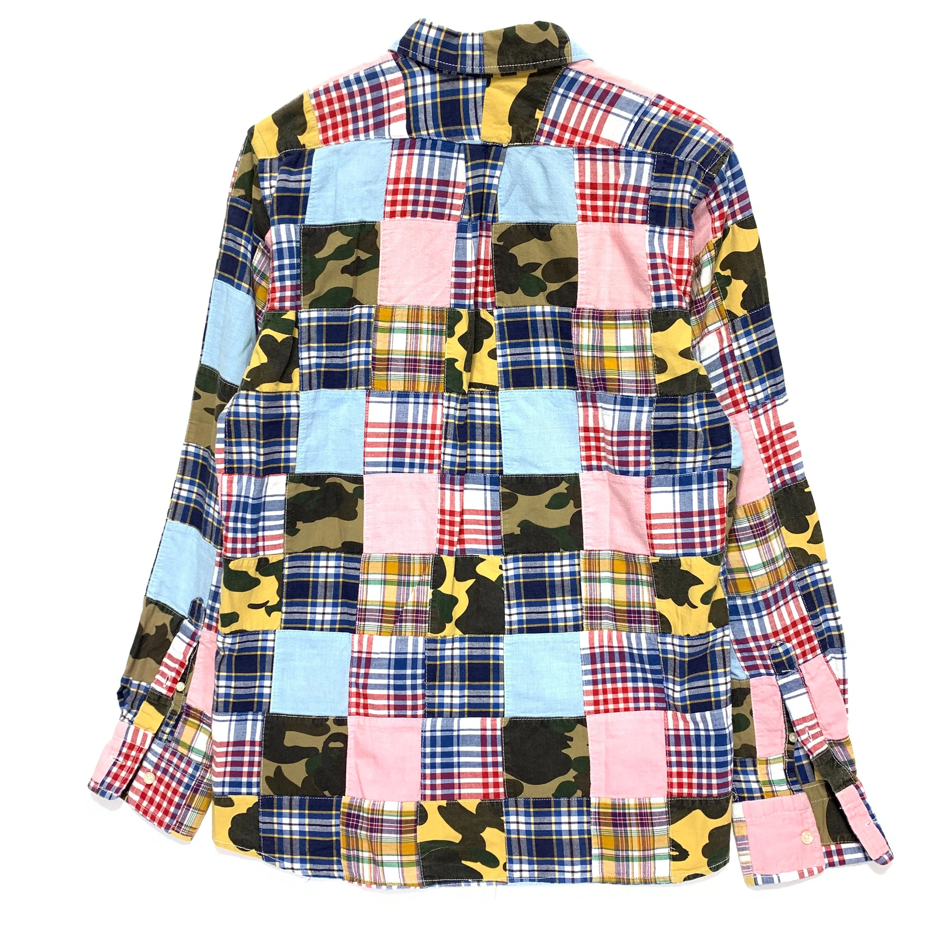 [L] A Bathing Ape Bape Patchwork Plaid L/S Shirt
