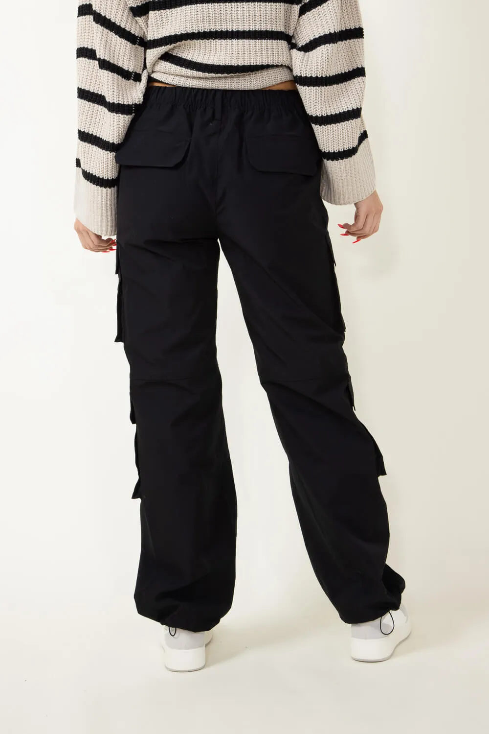 Love Tree Baggy Cargo Pants for Women in Black | 6870PN-BLACK