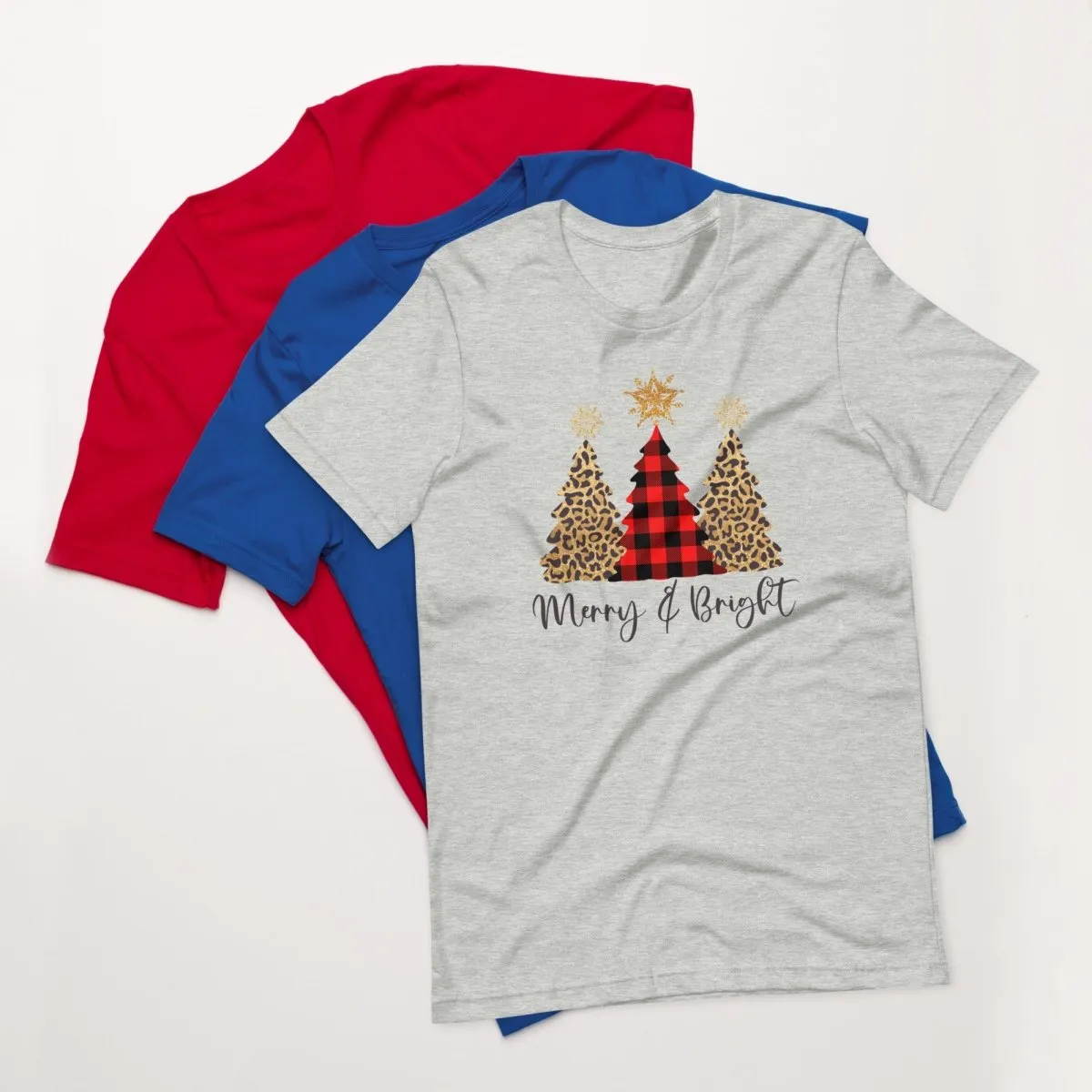 Merry & Bright Plaid Trees T-Shirt