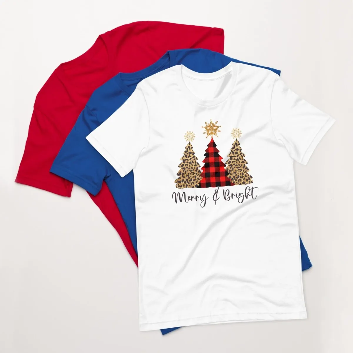 Merry & Bright Plaid Trees T-Shirt