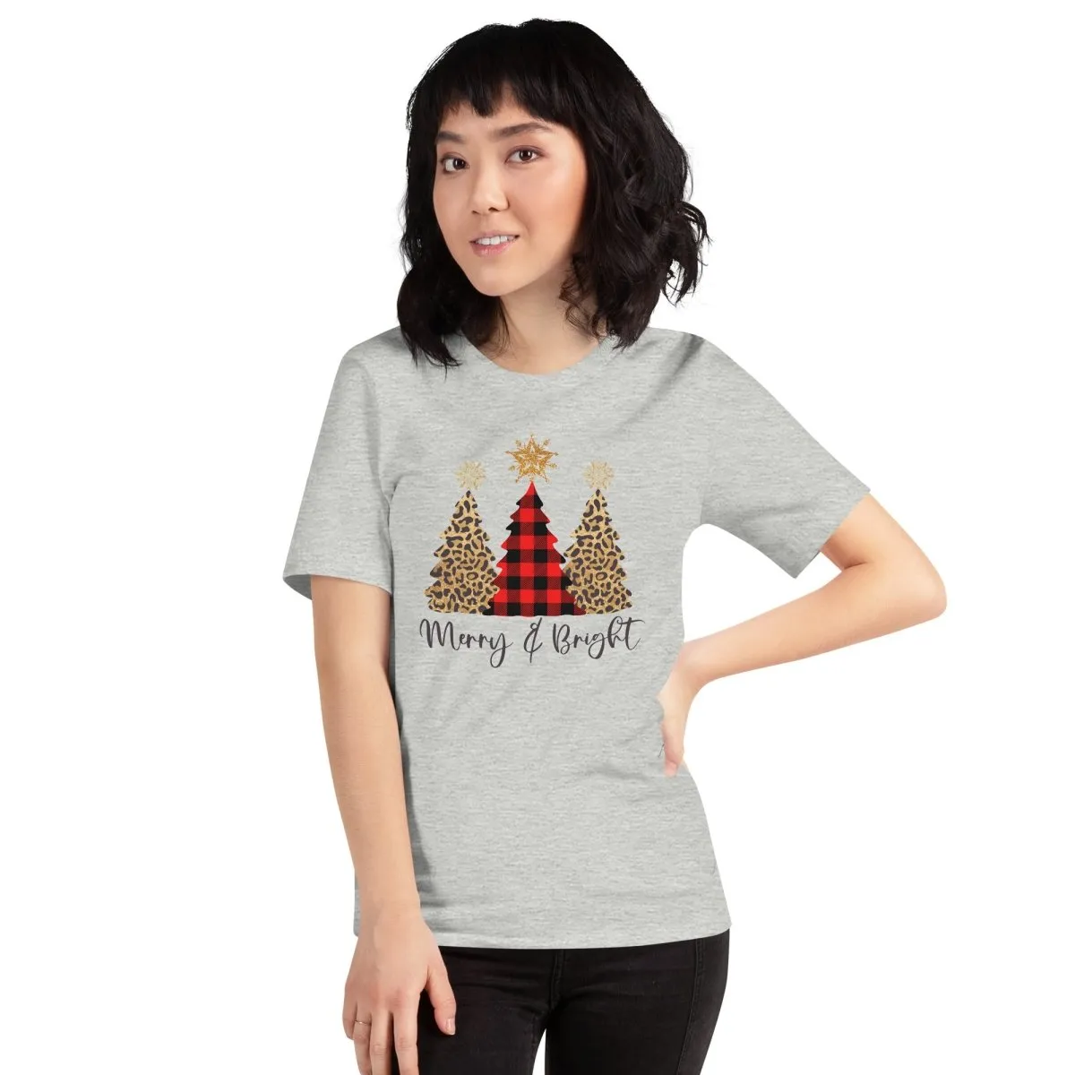 Merry & Bright Plaid Trees T-Shirt