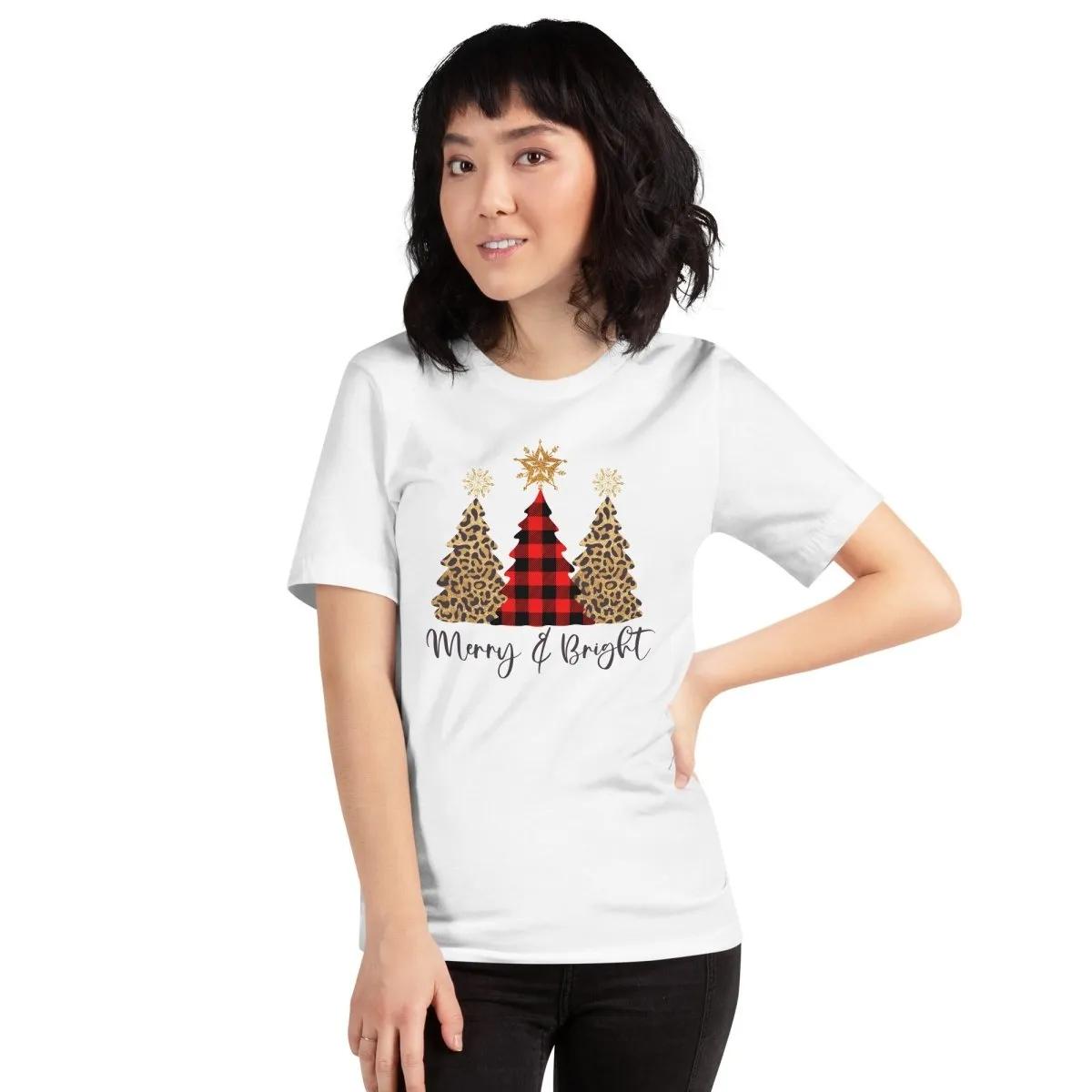 Merry & Bright Plaid Trees T-Shirt