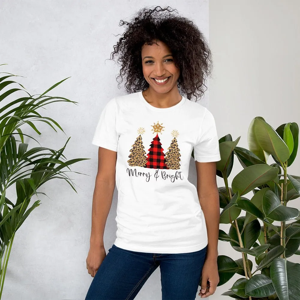 Merry & Bright Plaid Trees T-Shirt