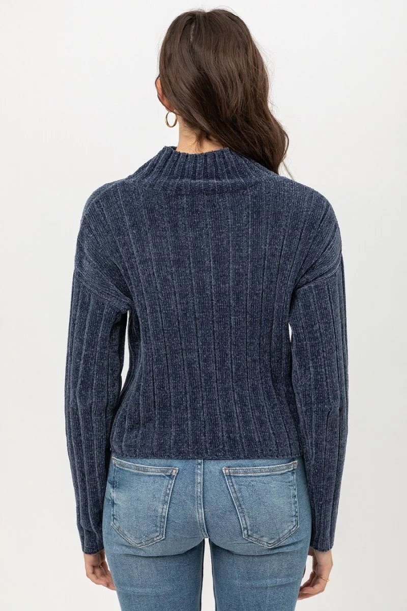 Mini Velvet Chenille Crop Sweater
