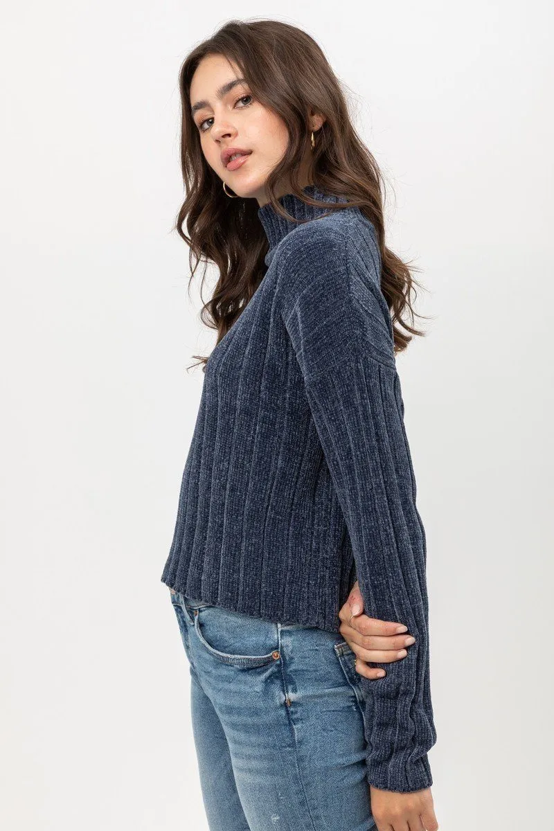 Mini Velvet Chenille Crop Sweater