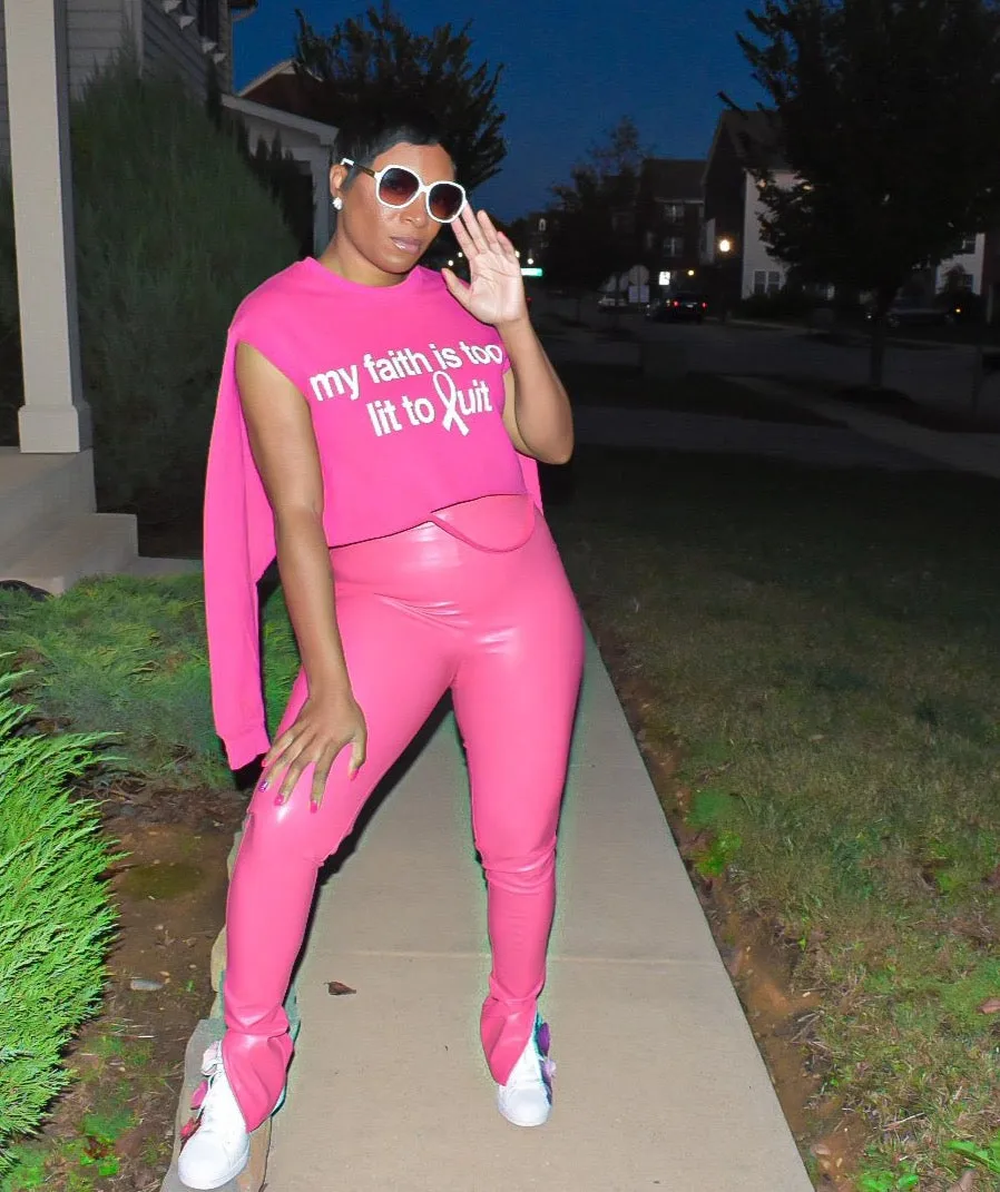 My Faith is too Lit to Quit Breast Cancer Awareness Sweatshirt