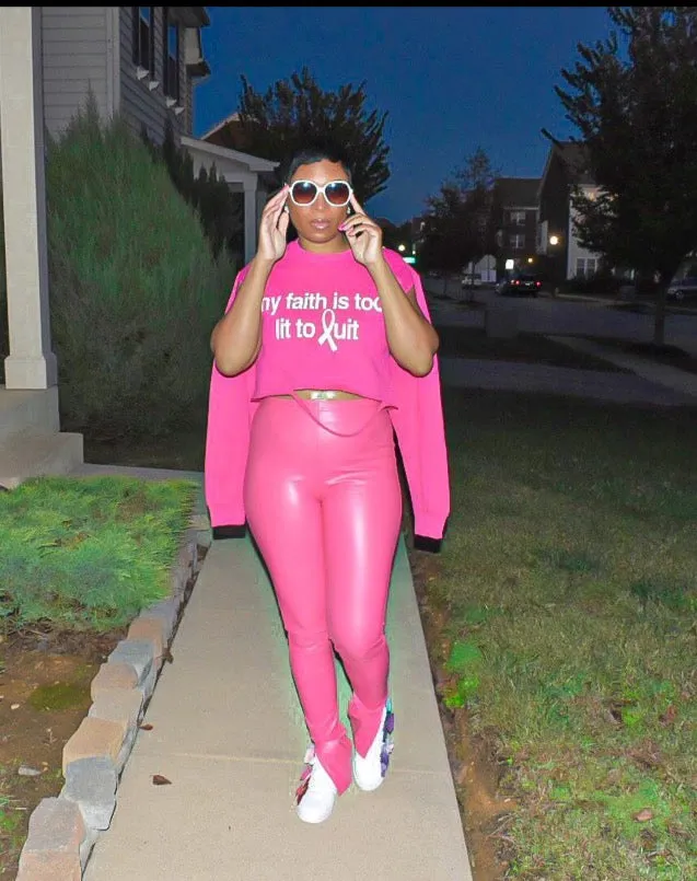 My Faith is too Lit to Quit Breast Cancer Awareness Sweatshirt