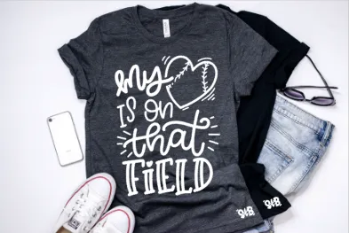 My Heart is on that Field Adult Tee or Tank
