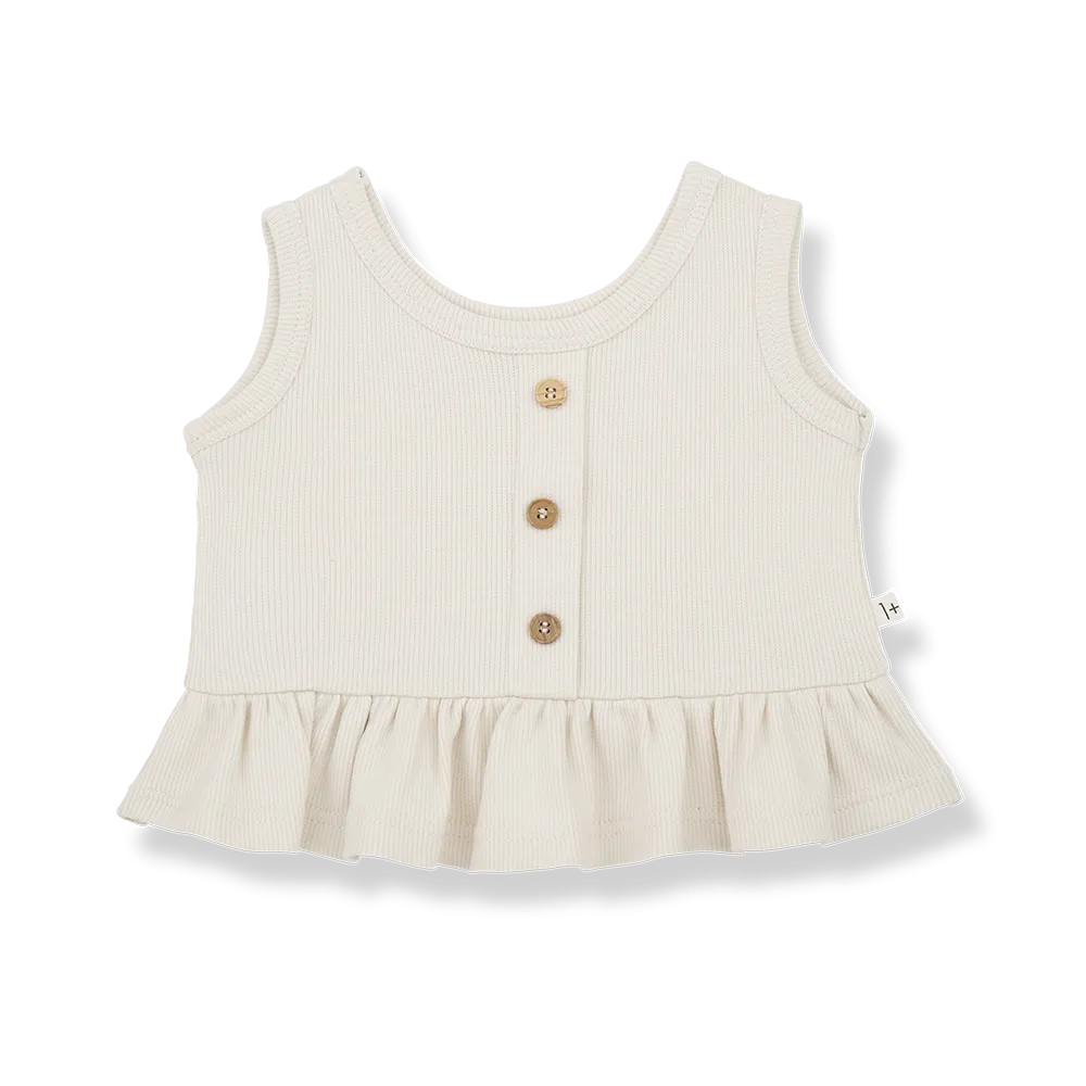 One More In The Family- RITA off-white sleeveless blouse