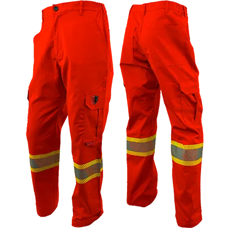 Orange FR / Arc Flash Cargo Pants w/ Hi Vis 4" Segmented Striping by Atlas Workwear - Style 4054OR