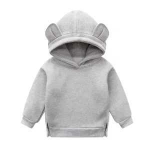 Orangemom Winter Fleece Hooded Sweatshirt for Baby Boys and Girls - Grey