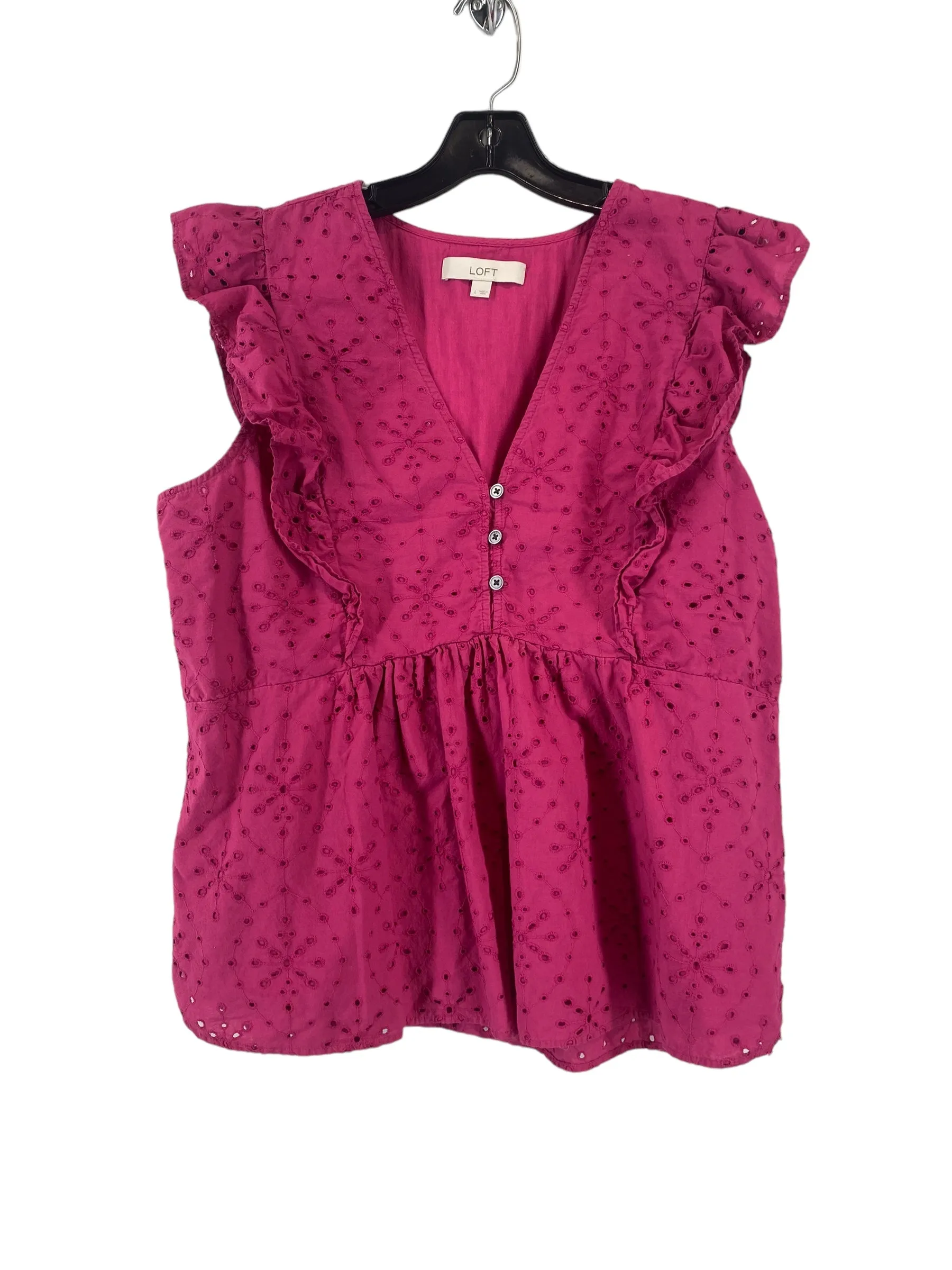 Pink Blouse Sleeveless Loft, Size L