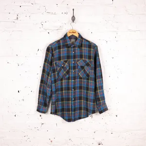Plaid Check Shirt - Blue - M