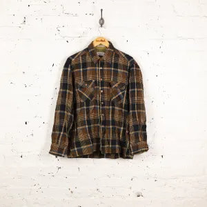 Plaid Check Shirt - Brown - L