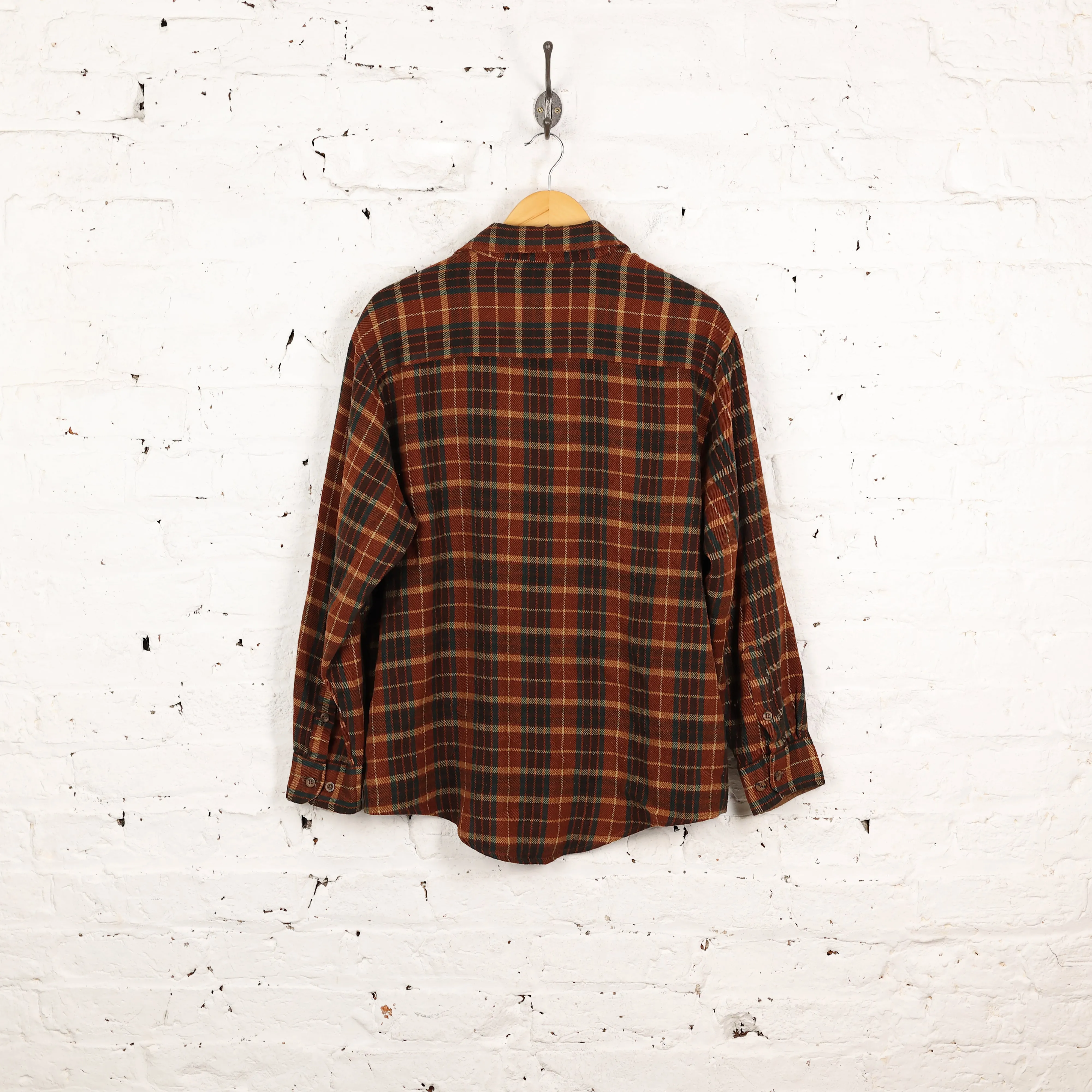 Plaid Check Shirt - Brown - XL