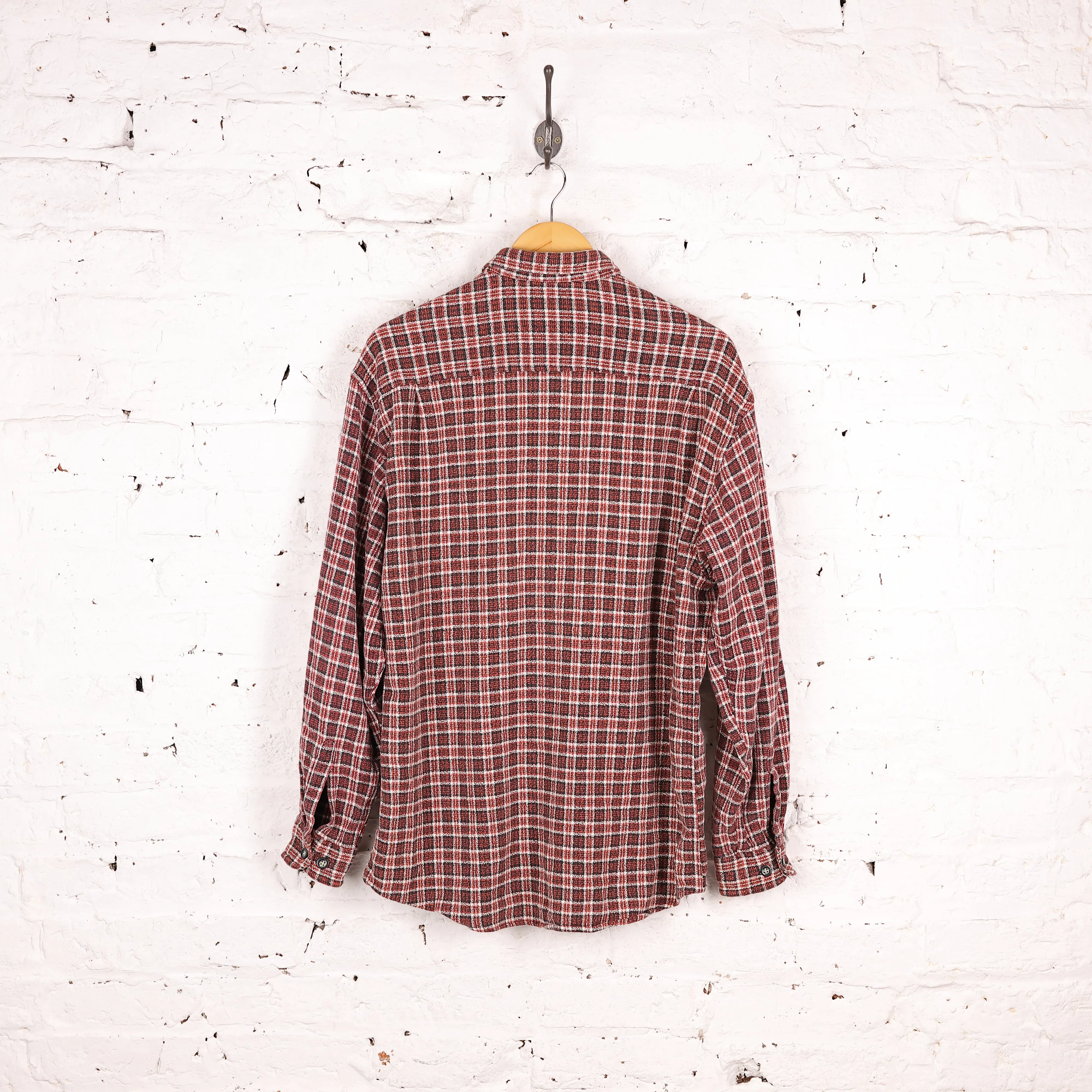 Plaid Check Shirt - Red - M