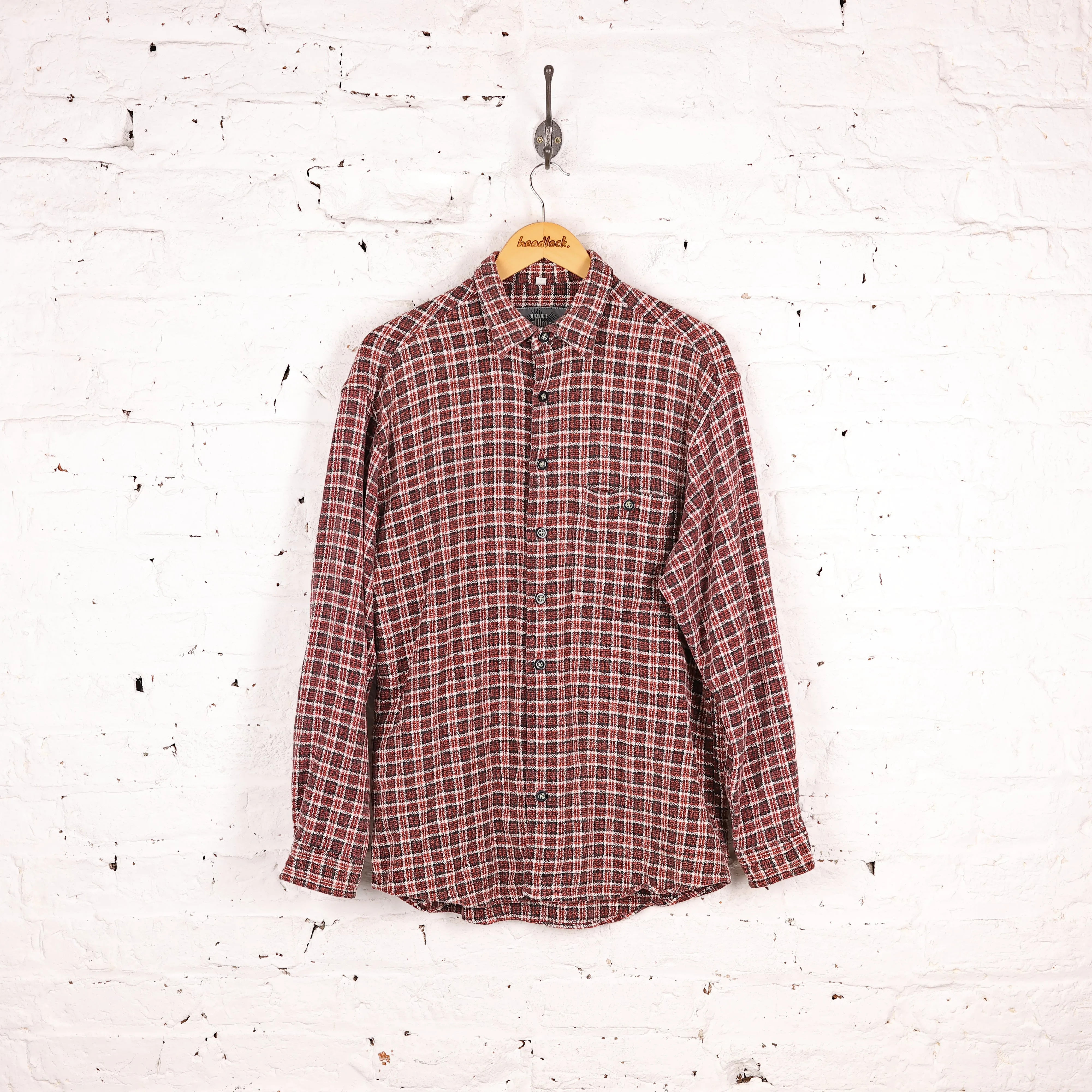 Plaid Check Shirt - Red - M