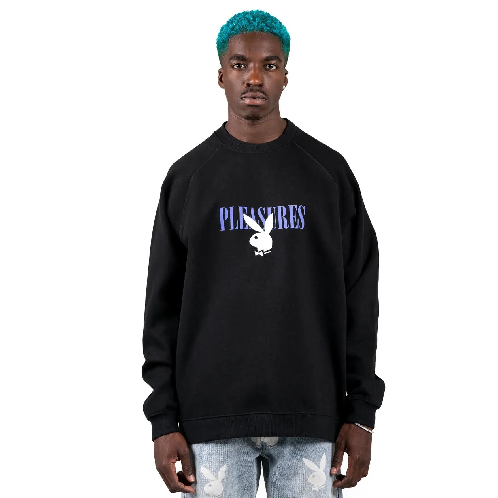 Pleasures Men x PLAYBOY Bunny Logo Crewneck Black