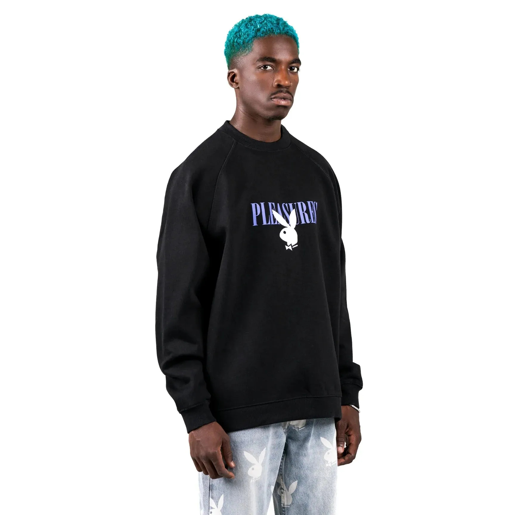 Pleasures Men x PLAYBOY Bunny Logo Crewneck Black