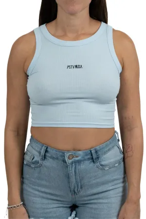 POSITIVE MUSA- PSTV MUSA CROP TOP - BLUE