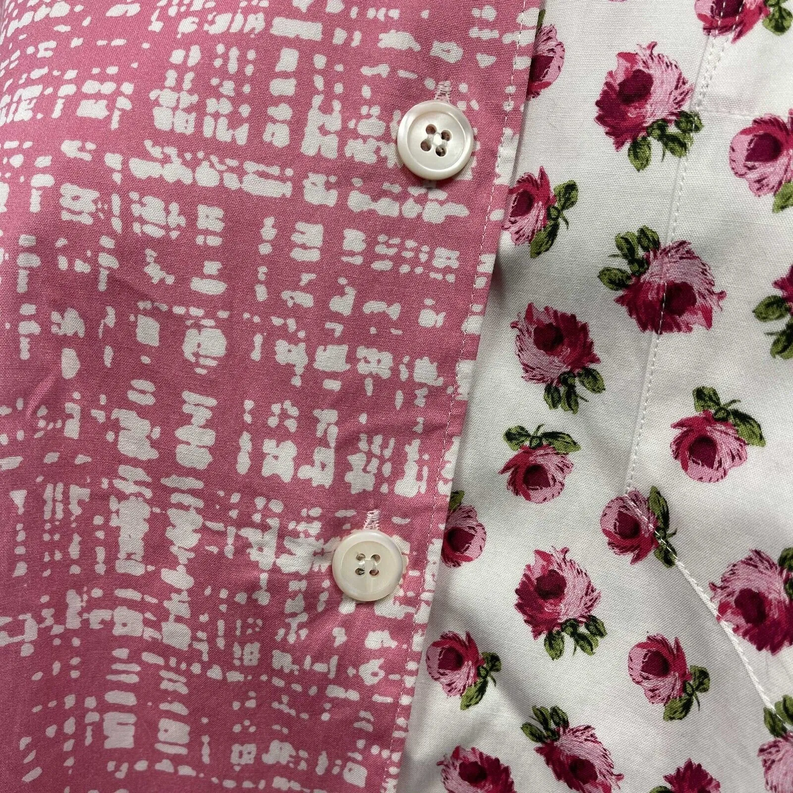 Prada Double Match poplin Button up shirt Rose Plaid 38 US 2 Excellent