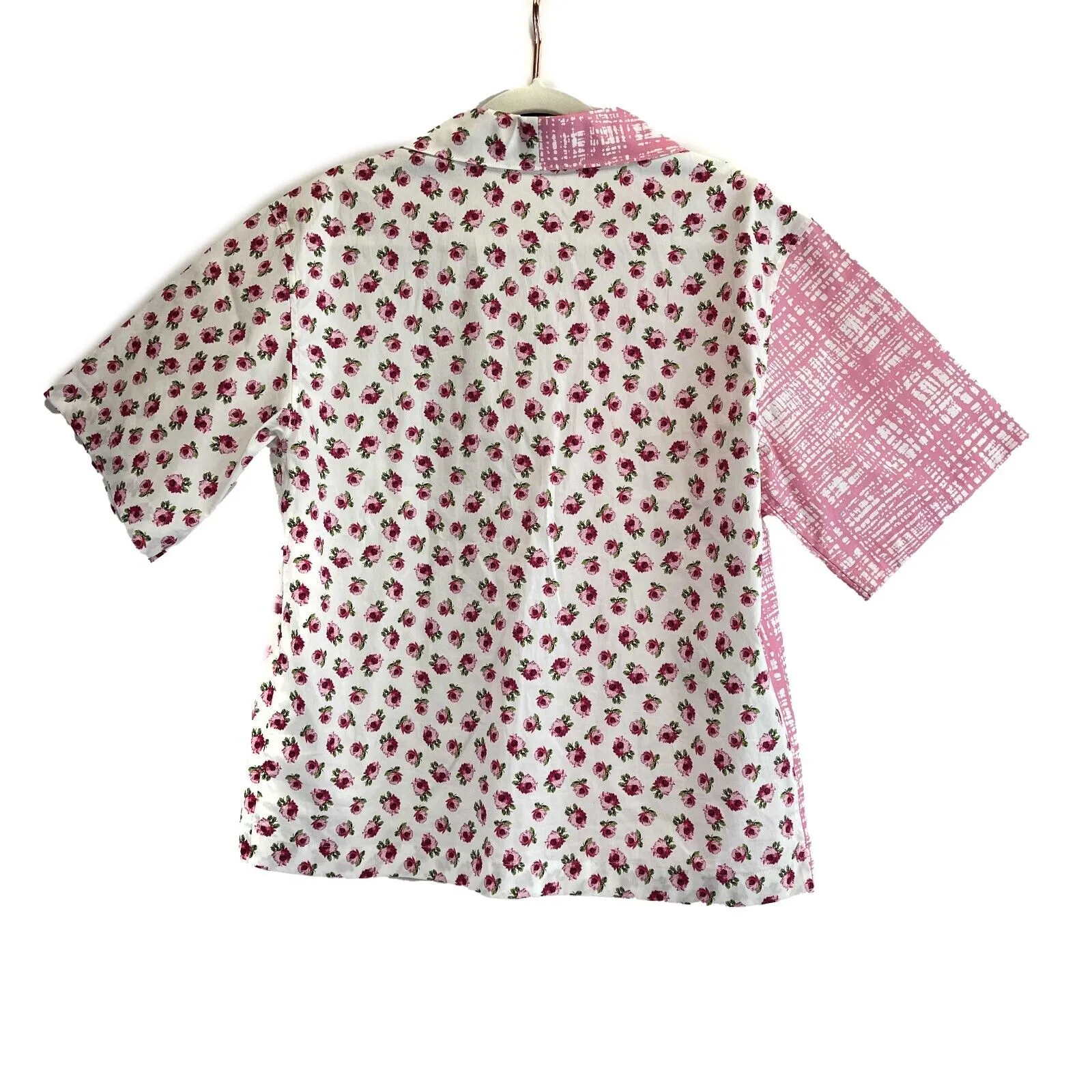 Prada Double Match poplin Button up shirt Rose Plaid 38 US 2 Excellent