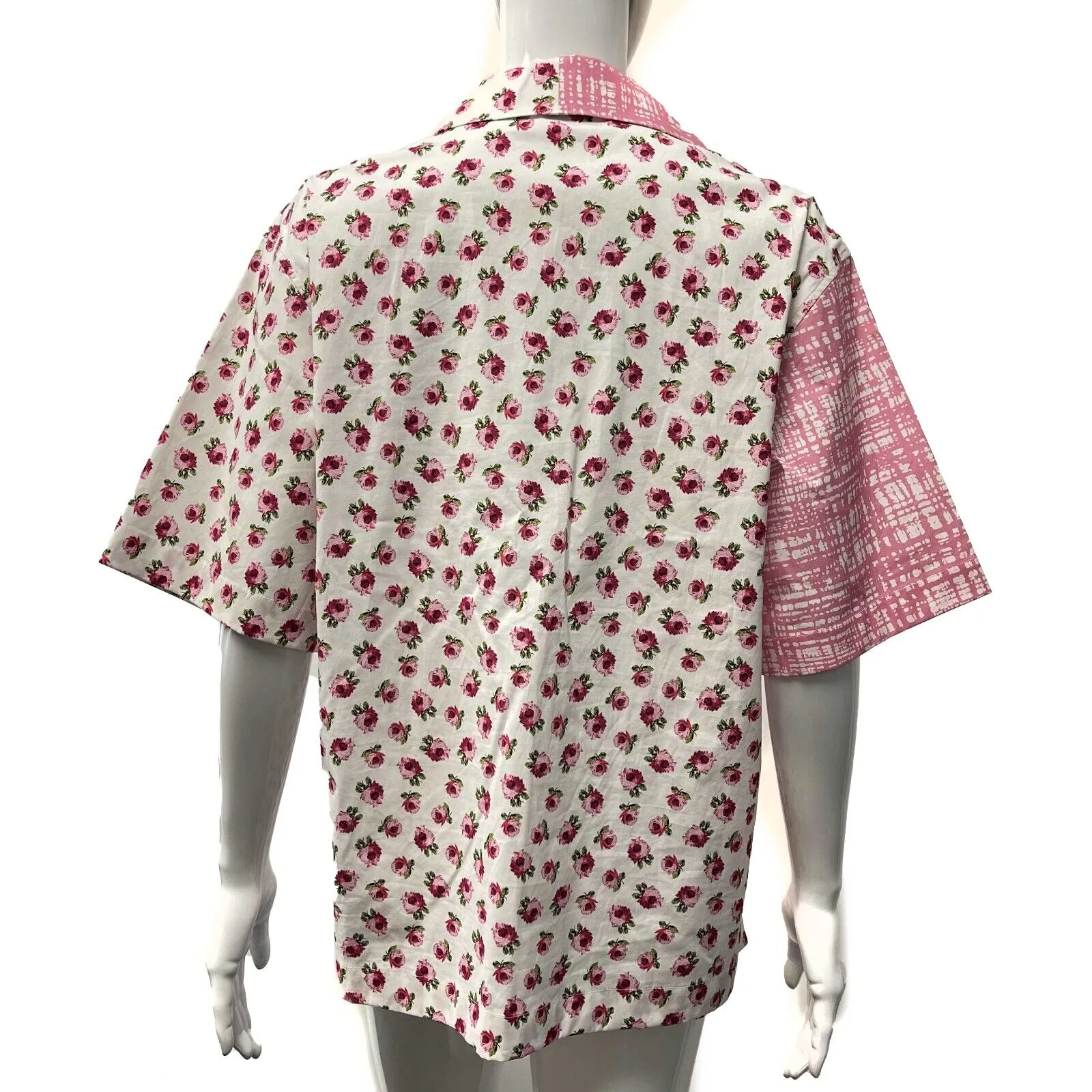 Prada Double Match poplin Button up shirt Rose Plaid 38 US 2 Excellent