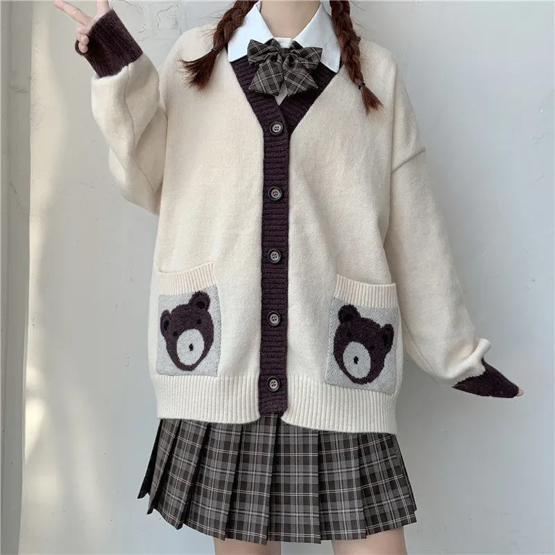 "JK CUTE BEAR SWEATER" CARDIGAN N111302