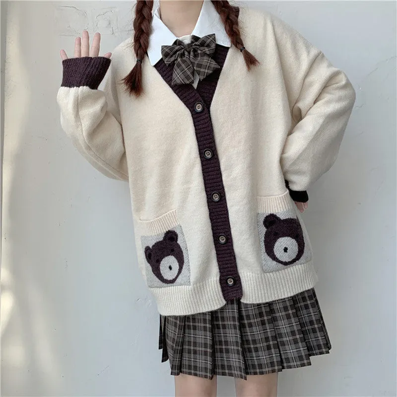 "JK CUTE BEAR SWEATER" CARDIGAN N111302