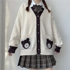 "JK CUTE BEAR SWEATER" CARDIGAN N111302