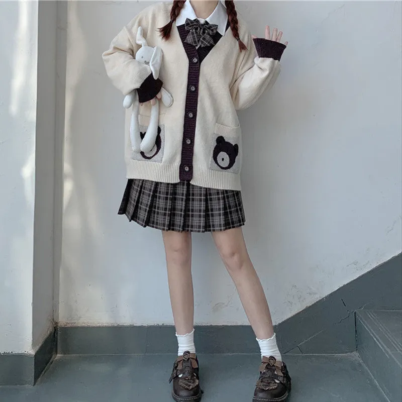 "JK CUTE BEAR SWEATER" CARDIGAN N111302