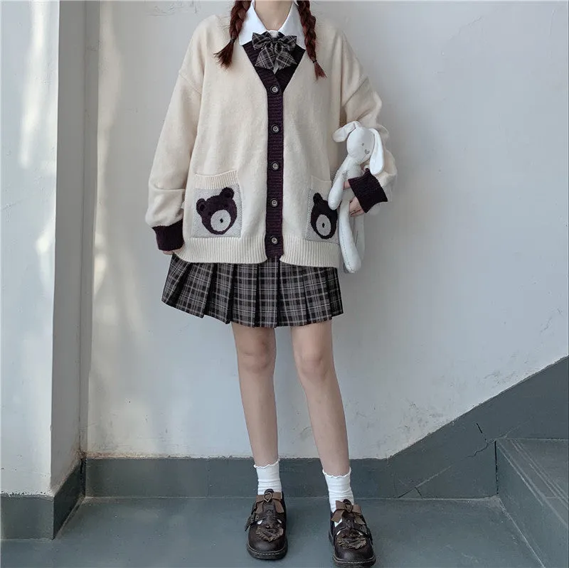 "JK CUTE BEAR SWEATER" CARDIGAN N111302