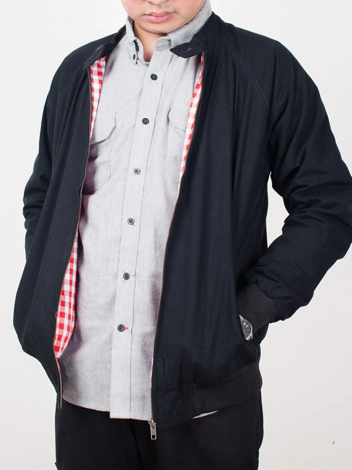 Qutn Harrington Jacket Black Twill