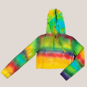 Rainbow Quartz Tie Dye Hoodie Crop Top