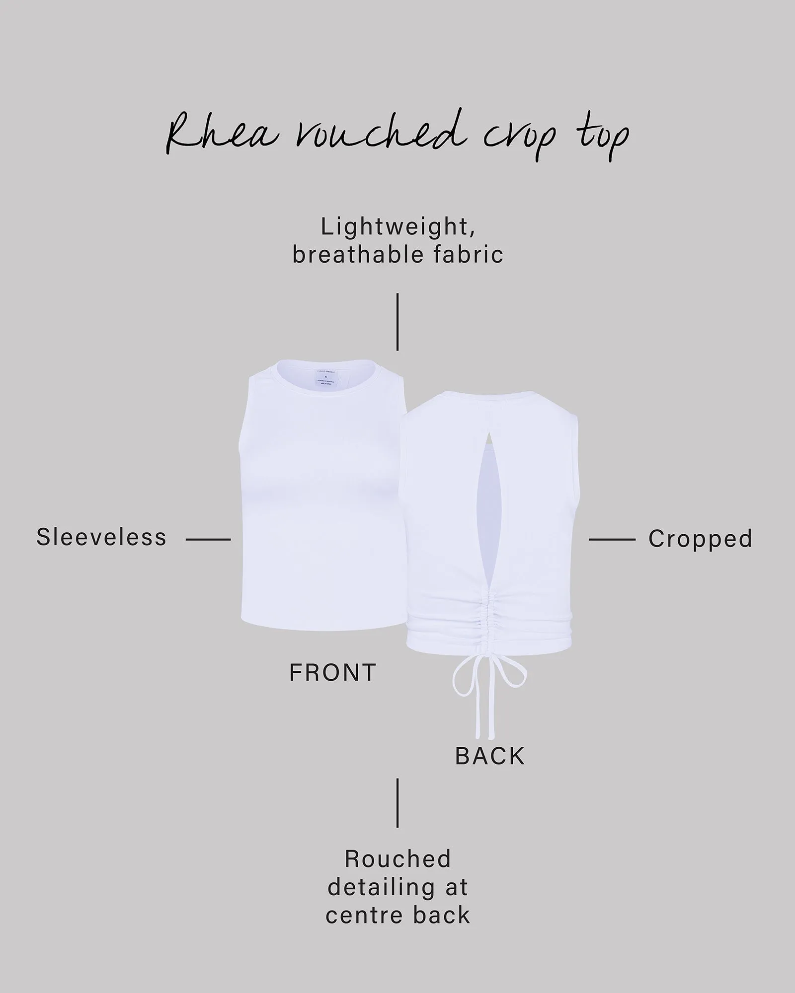 RHEA ROUCHED CROP TOP - WHITE